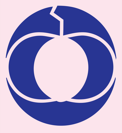 Negative Space Pumpkin Circle Badge #fce4ec/#283593