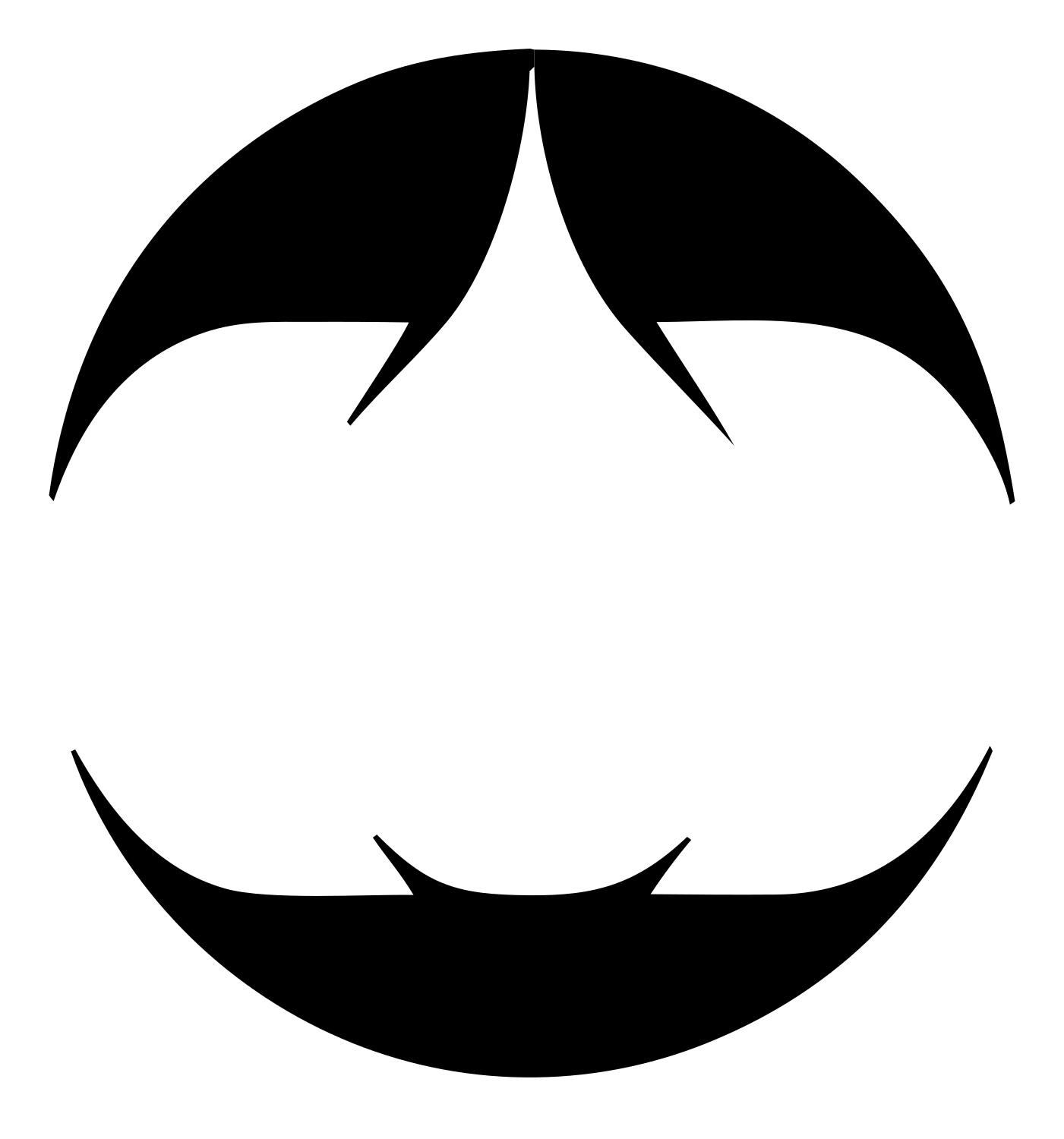 Negative Space Jack-o-Lantern Badge #ffffff/#000000