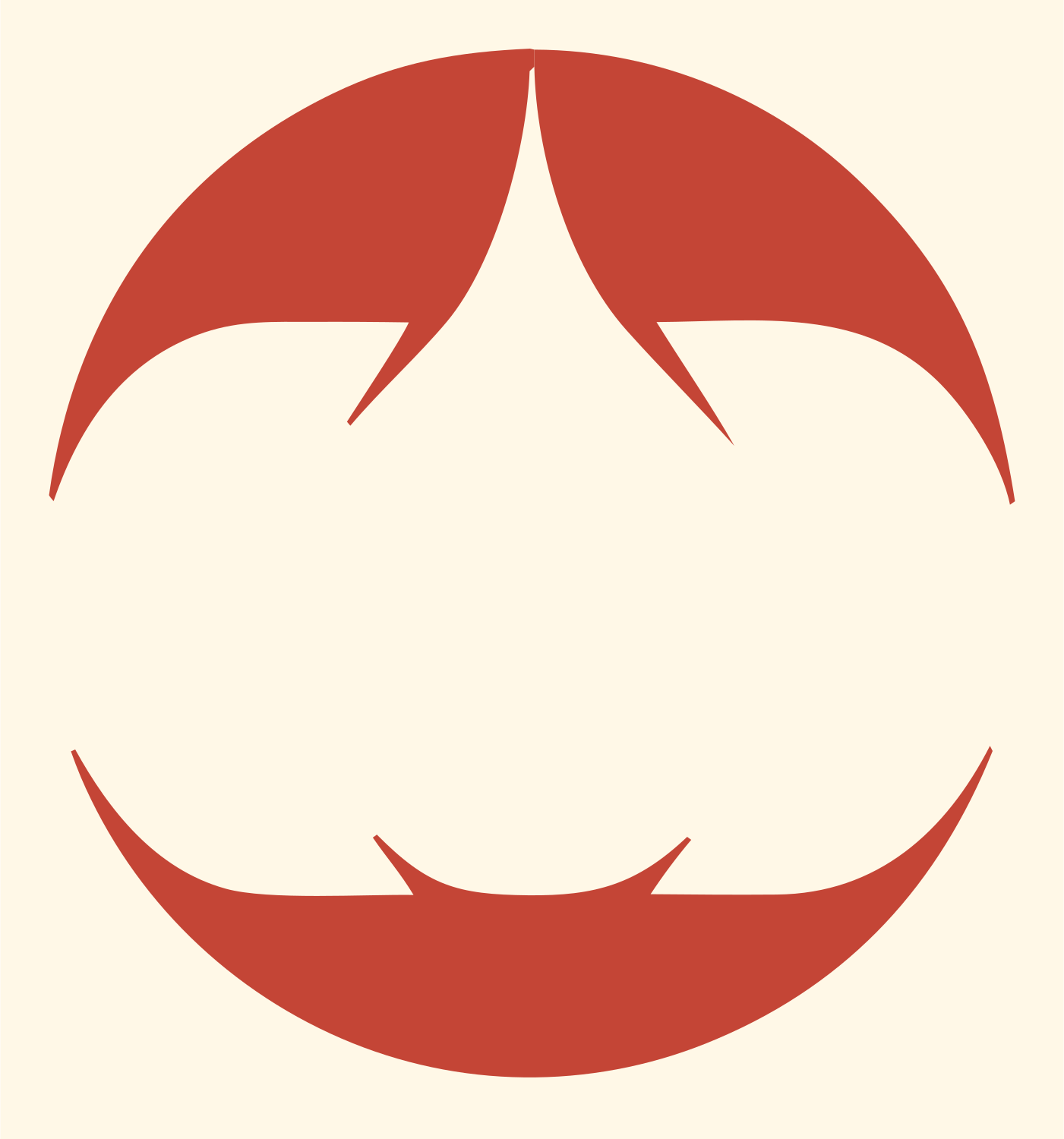 Negative Space Jack-o-Lantern Badge #fff8e7/#c44536