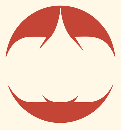 Negative Space Jack-o-Lantern Badge #fff8e7/#c44536