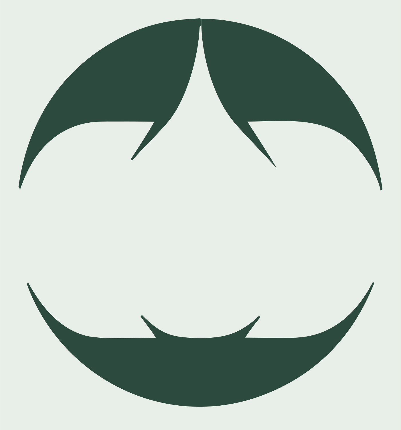 Negative Space Jack-o-Lantern Badge #e8efe9/#2d4a3e