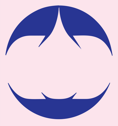 Negative Space Jack-o-Lantern Badge #fce4ec/#283593