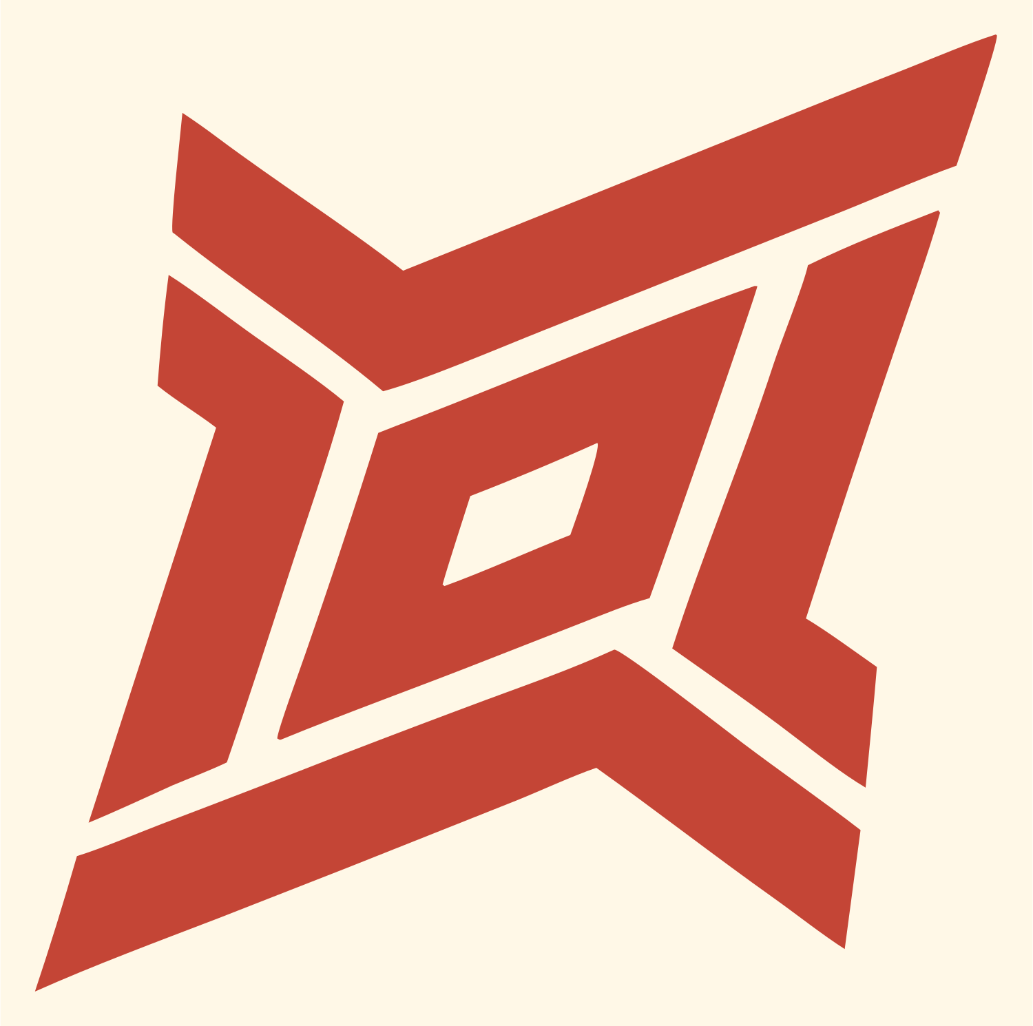 Bold Geometric Diamond Football Mark #fff8e7/#c44536