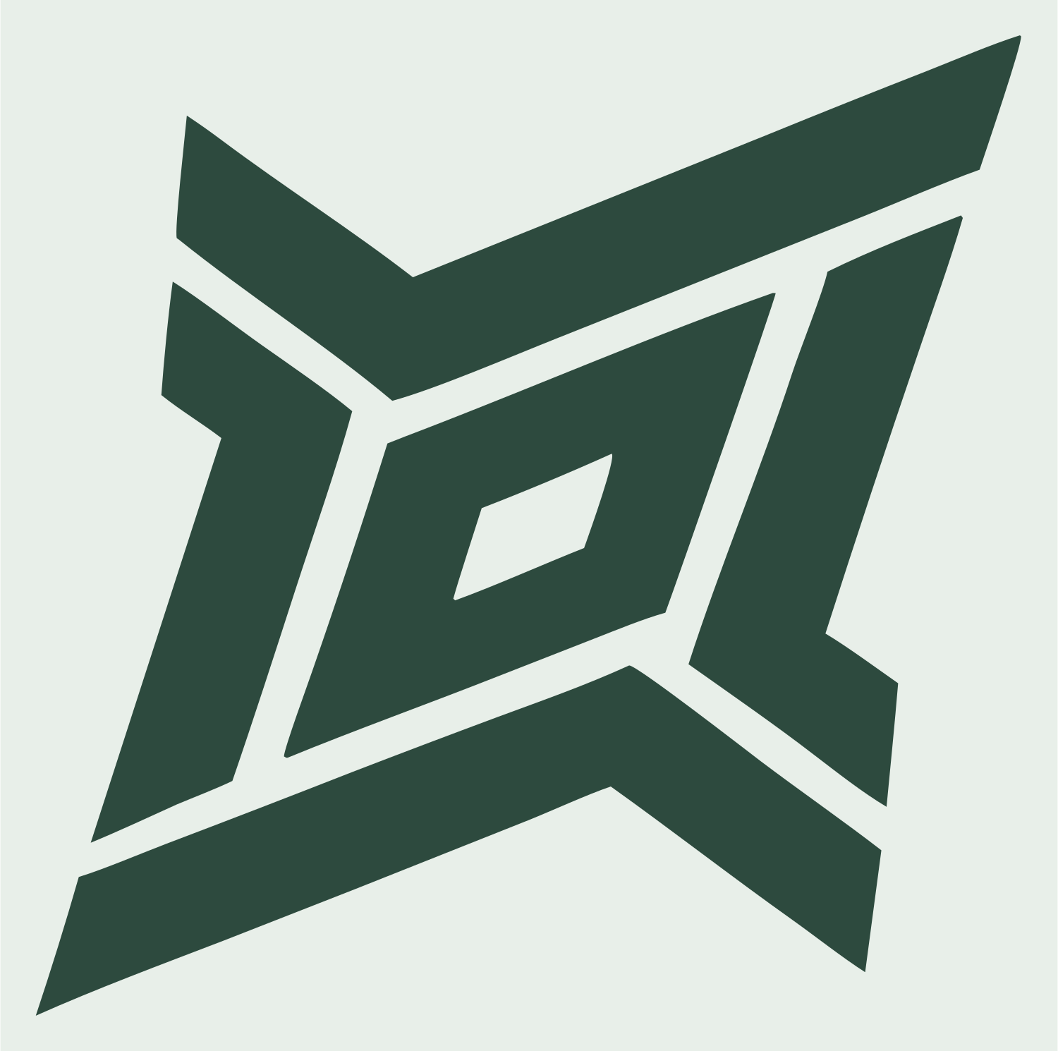 Bold Geometric Diamond Football Mark #e8efe9/#2d4a3e