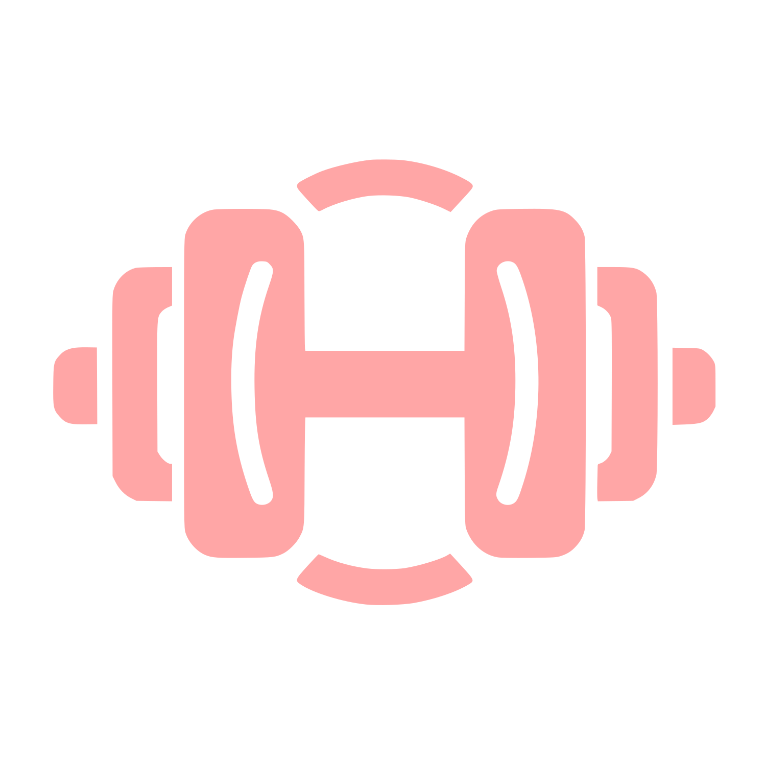 Fitness Dumbbell Logo #ffa6a6