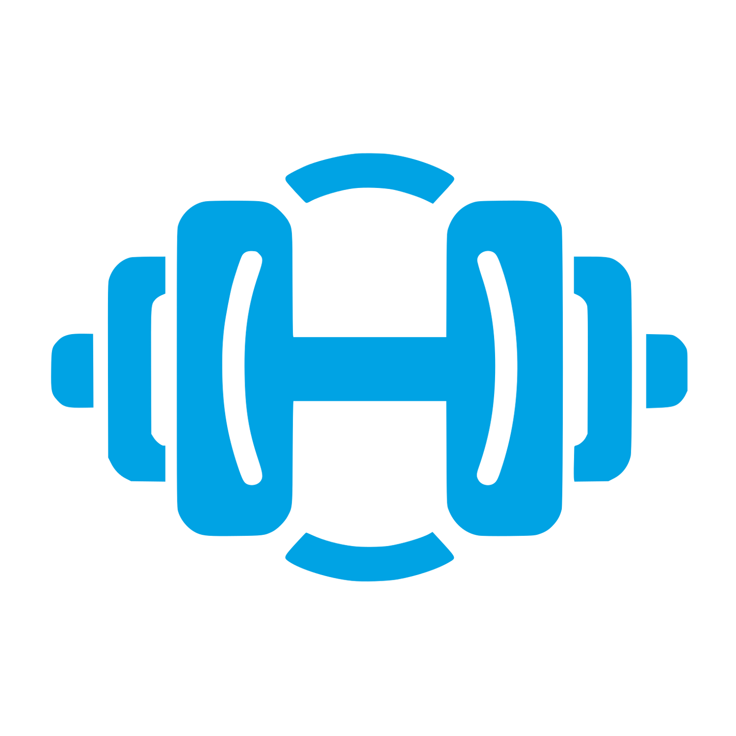 Fitness Dumbbell Logo #00a3e4