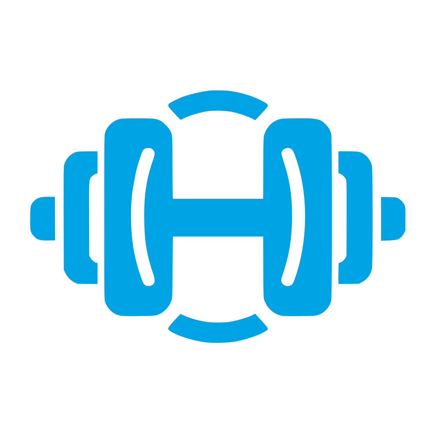 Fitness Dumbbell Logo #00a3e4