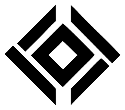 Geometric Diamond Nested Square Mark #ffffff/#000000