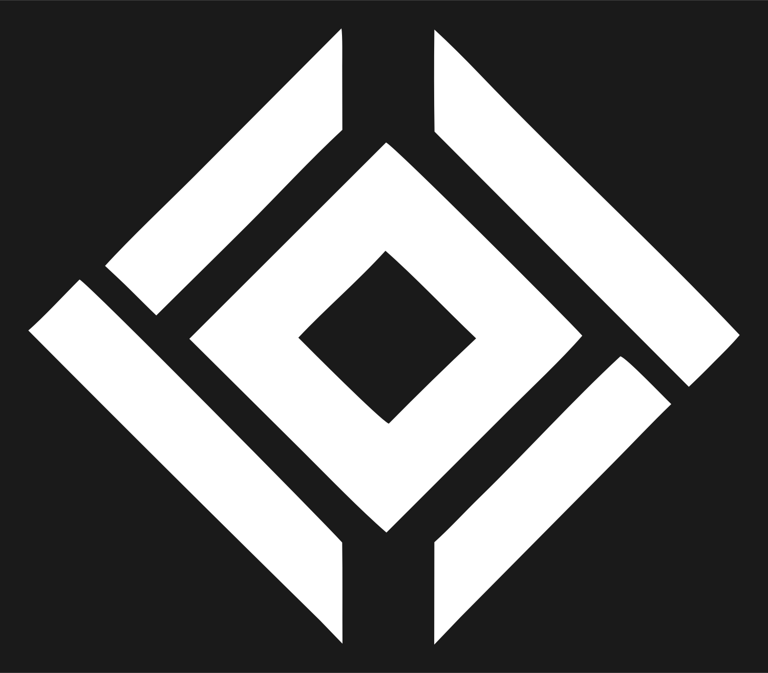 Geometric Diamond Nested Square Mark #1a1a1a/#ffffff