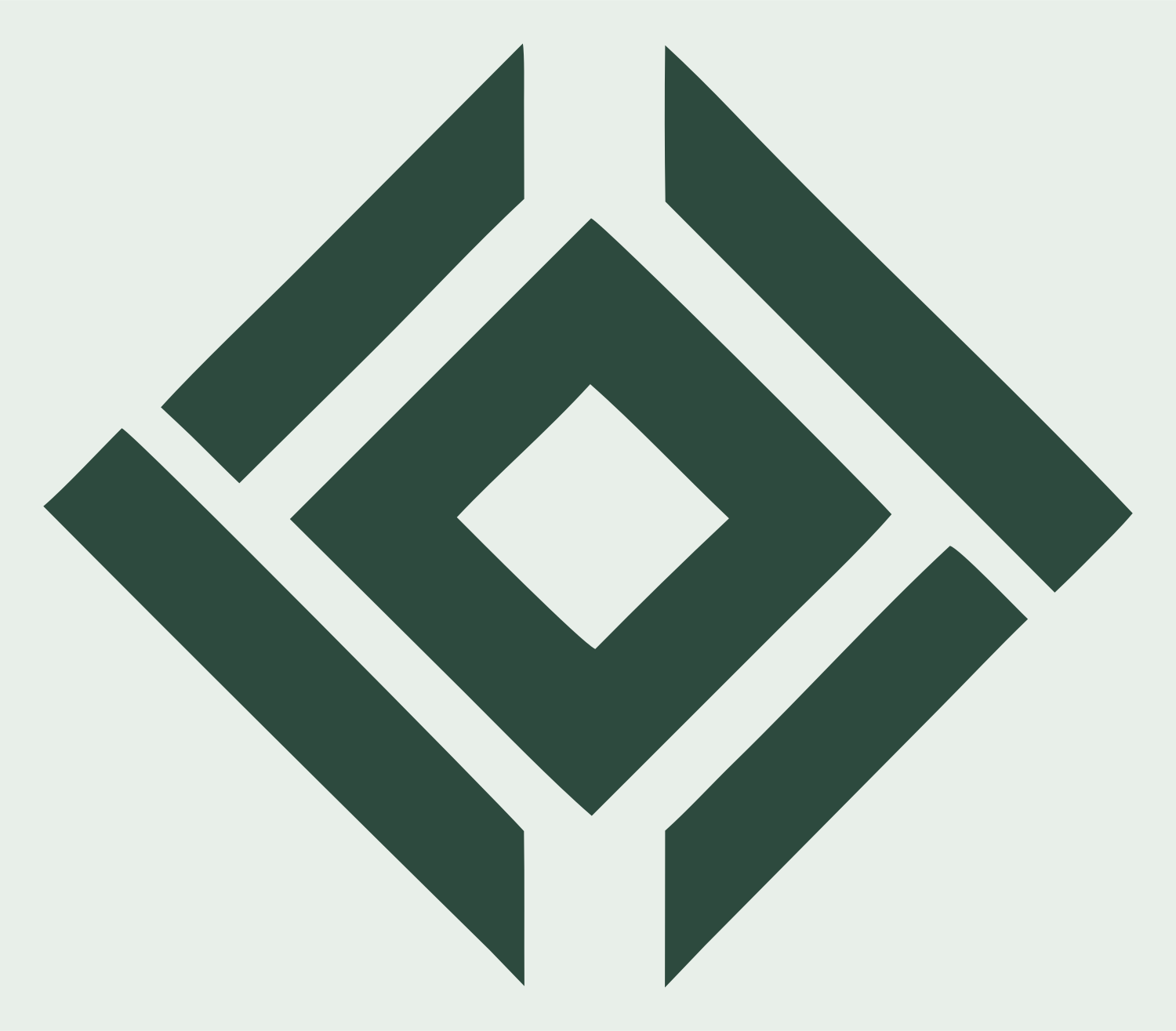 Geometric Diamond Nested Square Mark #e8efe9/#2d4a3e