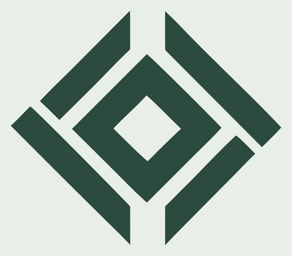 Geometric Diamond Nested Square Mark #e8efe9/#2d4a3e