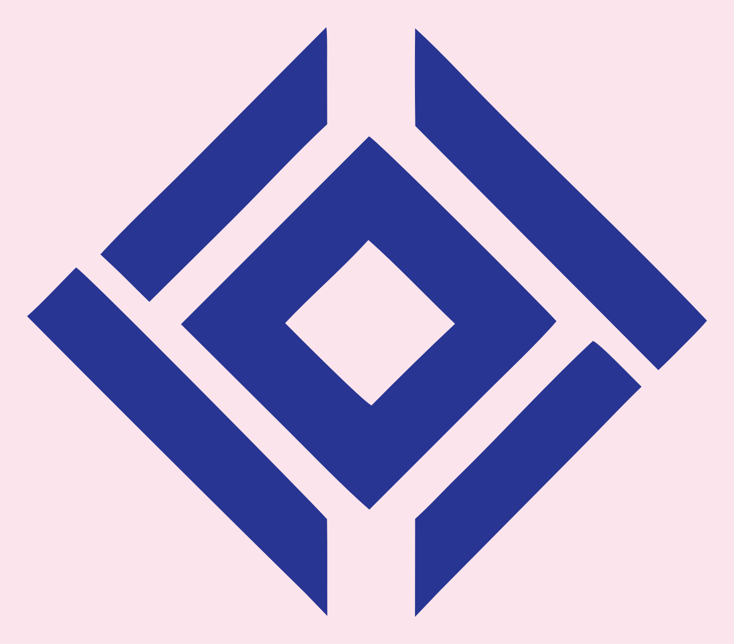 Geometric Diamond Nested Square Mark #fce4ec/#283593