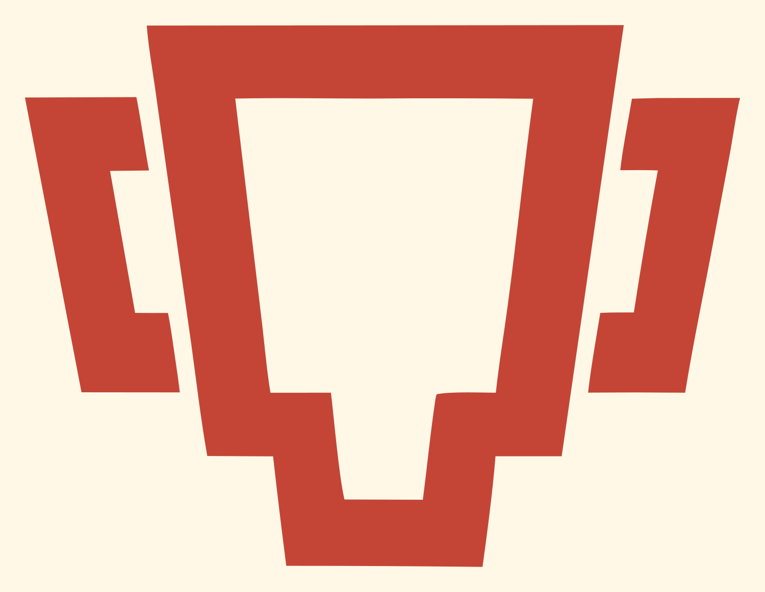 Bold Trophy Cup Football Icon #fff8e7/#c44536