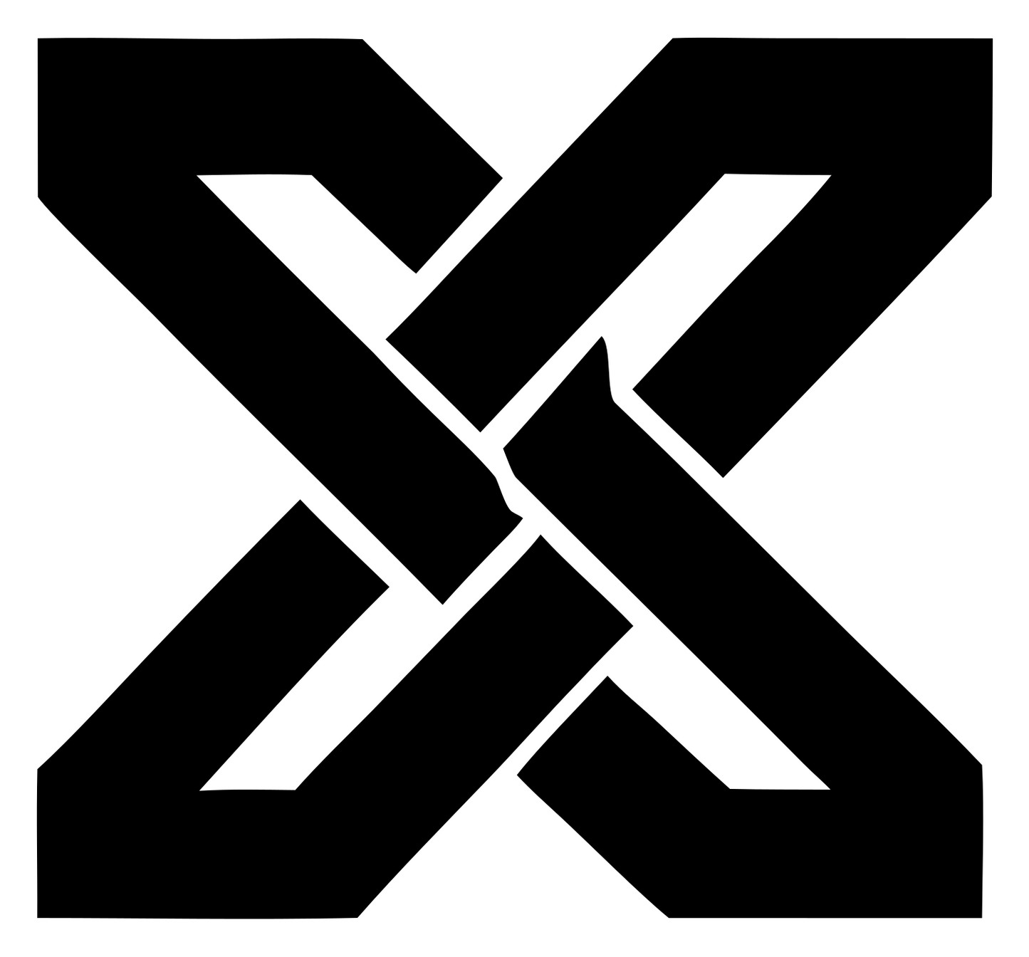 Bold X Cross Football Mark #ffffff/#000000