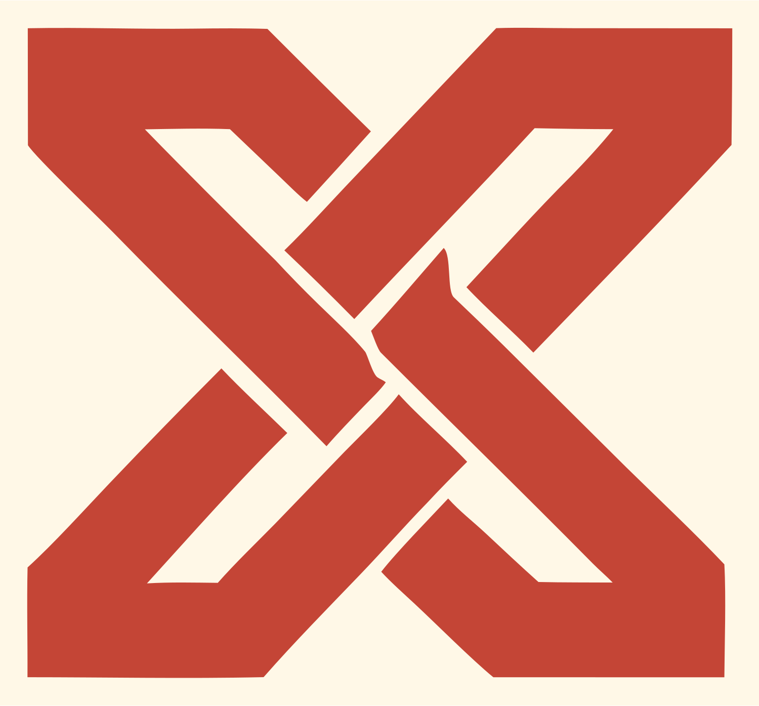 Bold X Cross Football Mark #fff8e7/#c44536