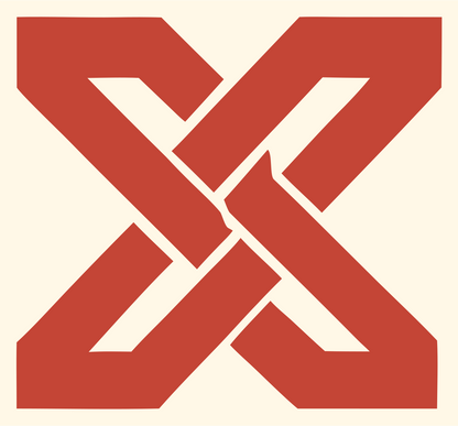 Bold X Cross Football Mark #fff8e7/#c44536