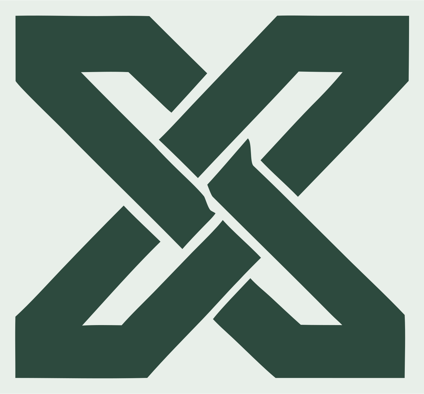 Bold X Cross Football Mark #e8efe9/#2d4a3e