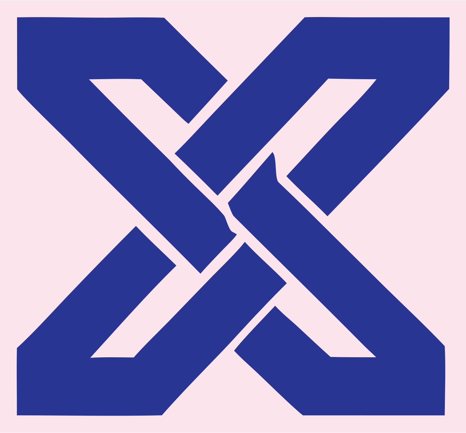 Bold X Cross Football Mark #fce4ec/#283593