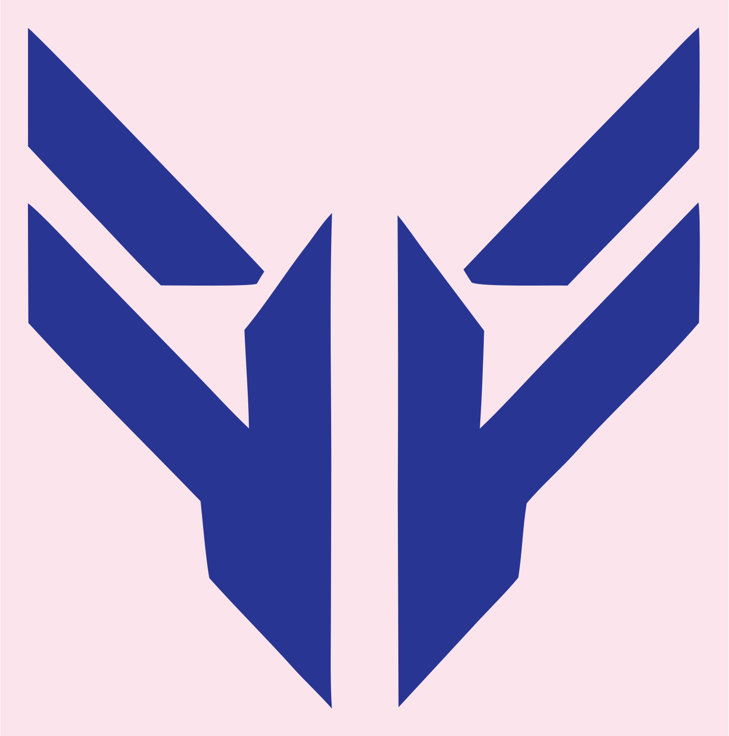 Bold Shield Wings Football Crest #fce4ec/#283593