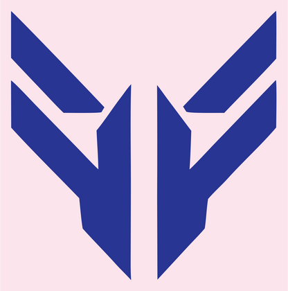 Bold Shield Wings Football Crest #fce4ec/#283593