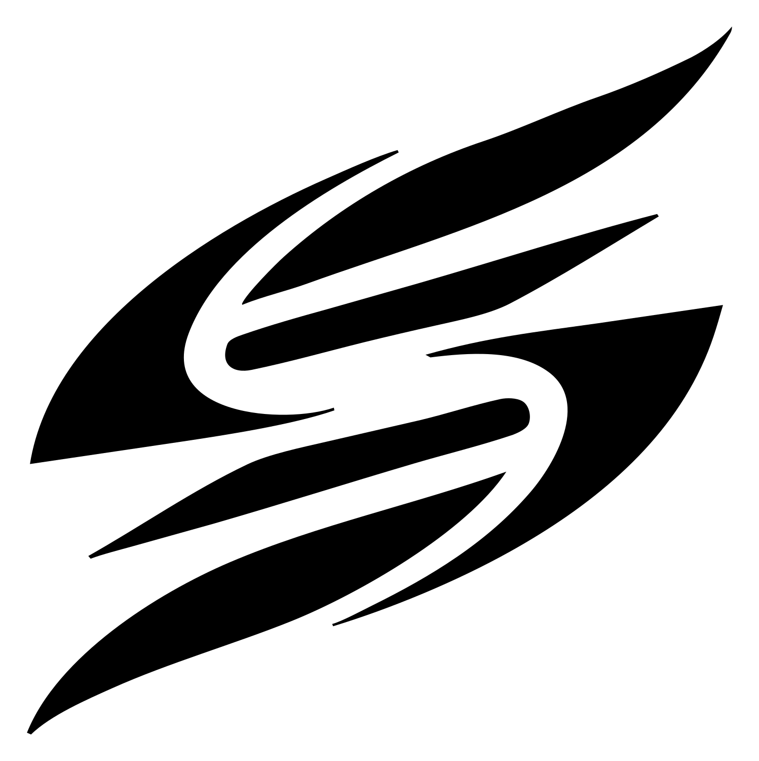 Bold S Letter Wing Mark #ffffff/#000000