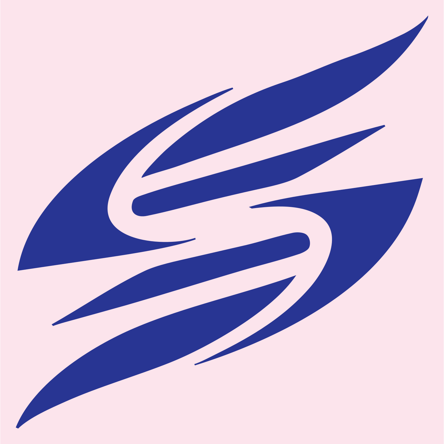 Bold S Letter Wing Mark #fce4ec/#283593