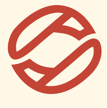 Monoline Football Circle Mark #fff8e7/#c44536