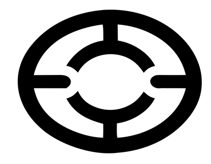 Monoline Target Crosshair Football Emblem #ffffff/#000000