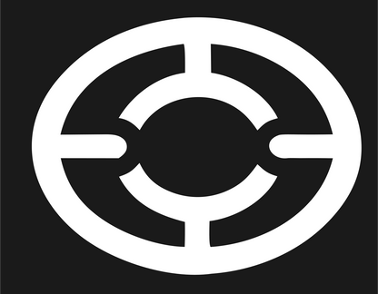 Monoline Target Crosshair Football Emblem #1a1a1a/#ffffff