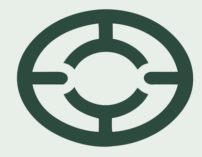 Monoline Target Crosshair Football Emblem #e8efe9/#2d4a3e
