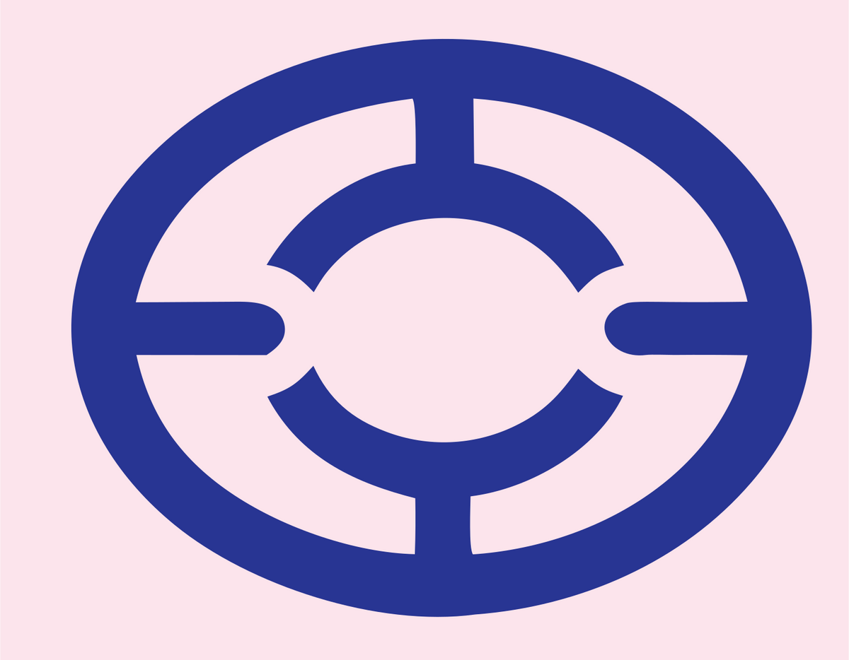 Monoline Target Crosshair Football Emblem #fce4ec/#283593