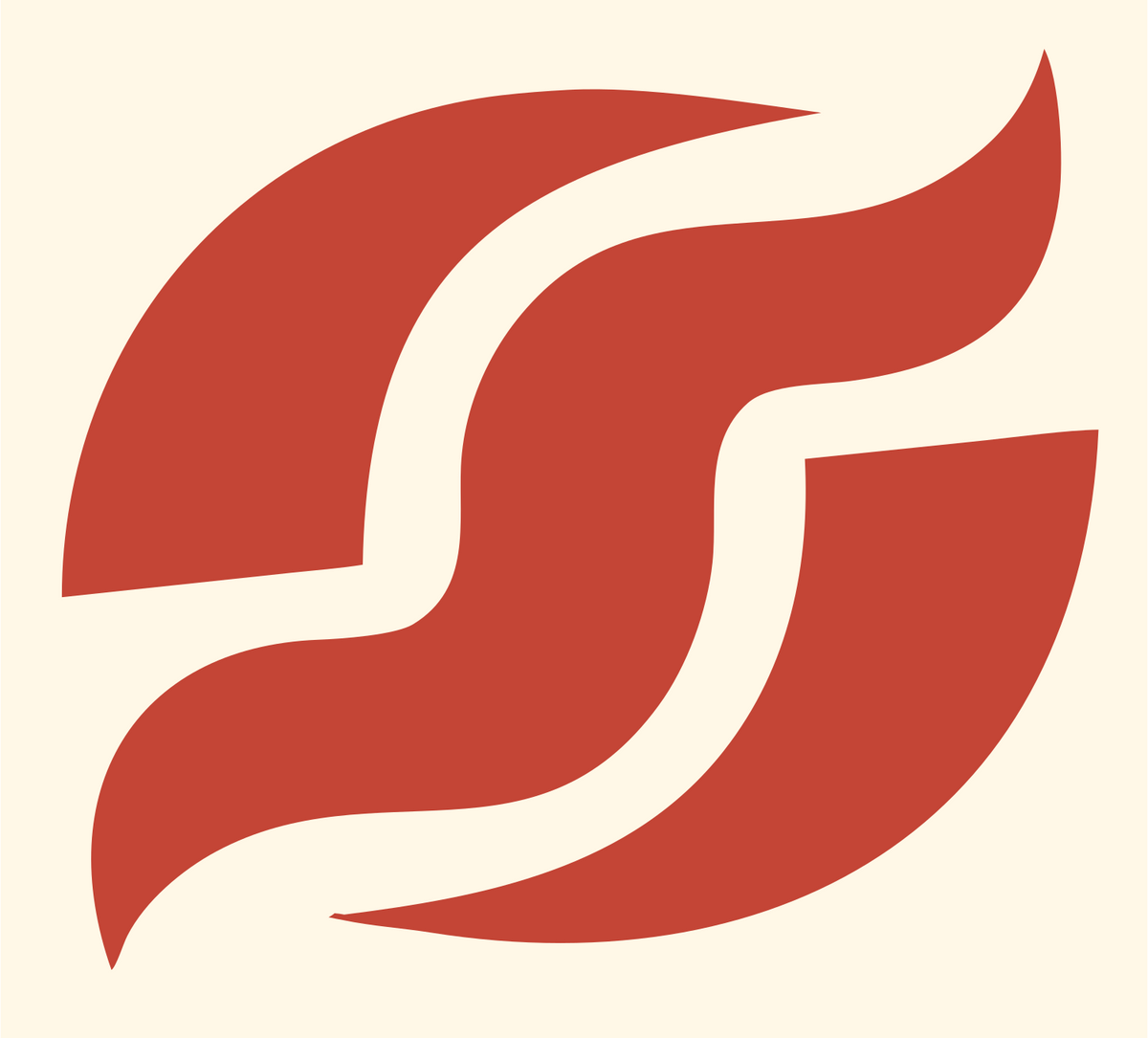 Monoline Wave Swoosh Football Mark #fff8e7/#c44536