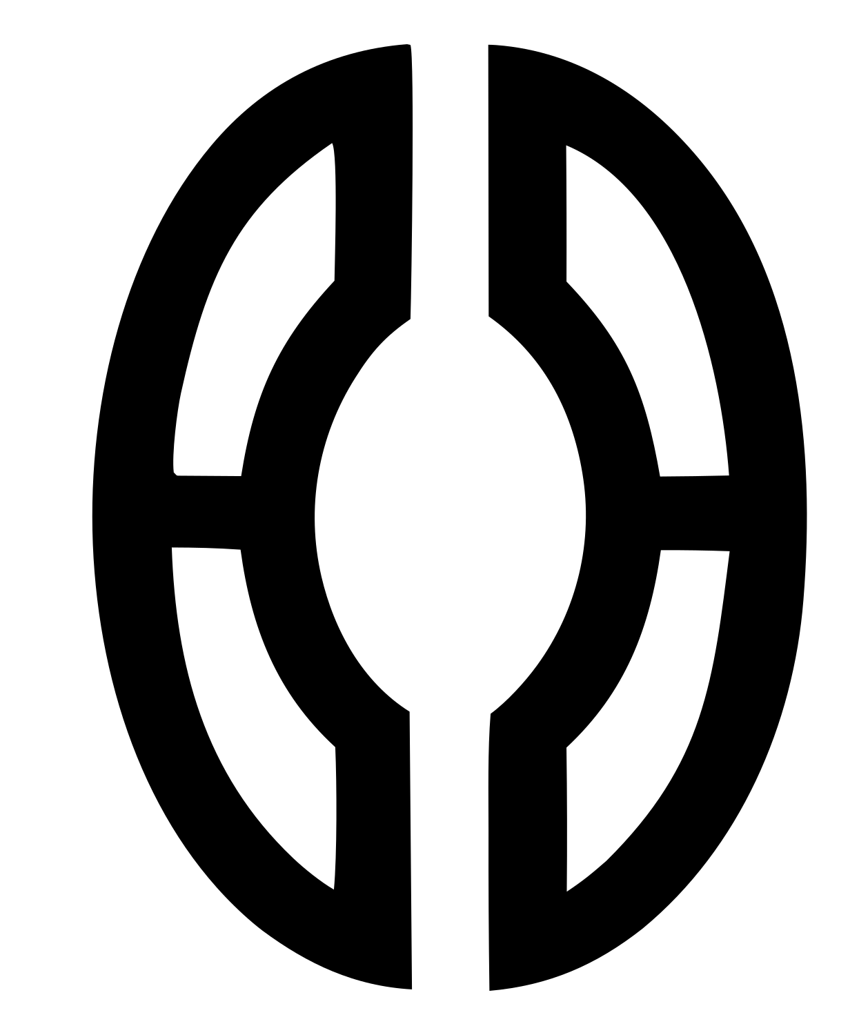 Monoline Oval Split Football Icon #ffffff/#000000