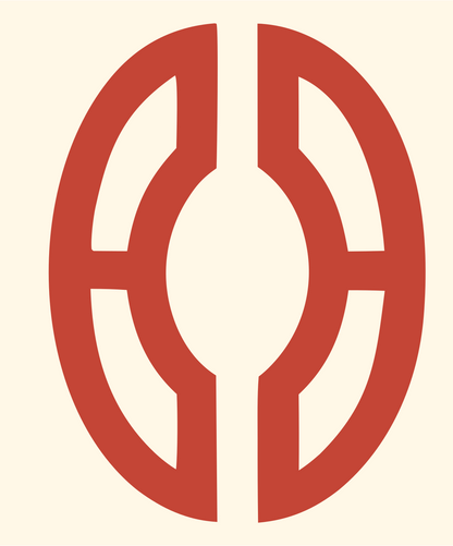 Monoline Oval Split Football Icon #fff8e7/#c44536