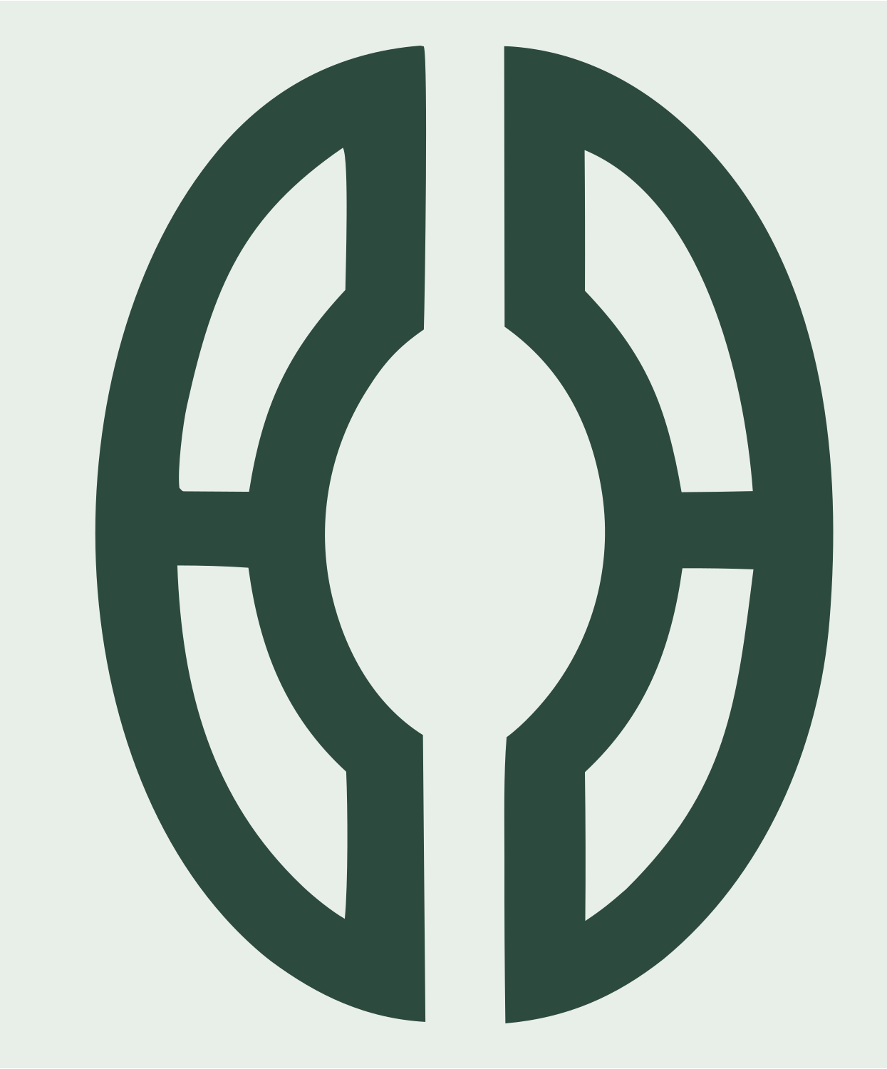 Monoline Oval Split Football Icon #e8efe9/#2d4a3e