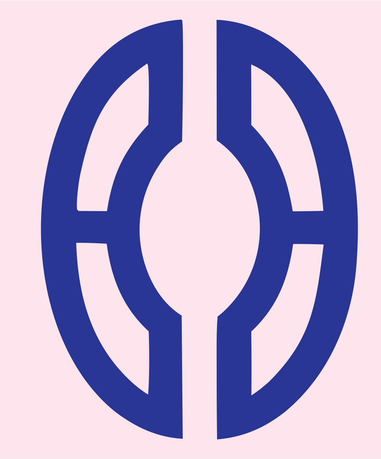 Monoline Oval Split Football Icon #fce4ec/#283593