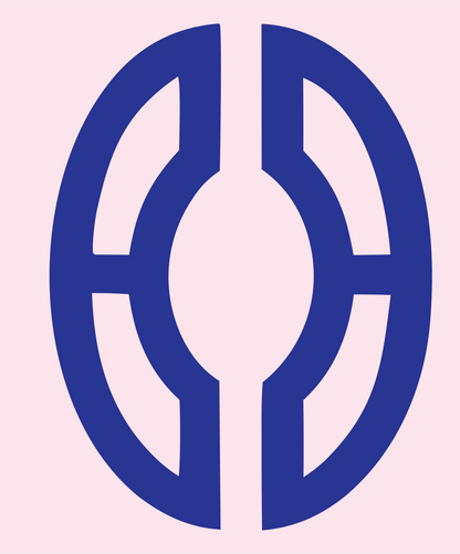 Monoline Oval Split Football Icon #fce4ec/#283593