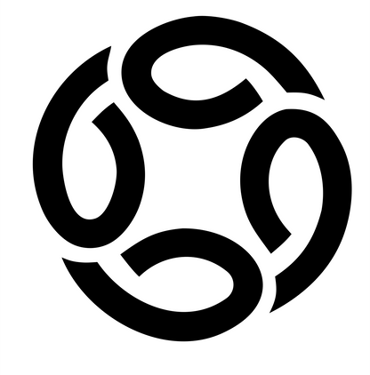 Monoline Spiral Football Crest #ffffff/#000000