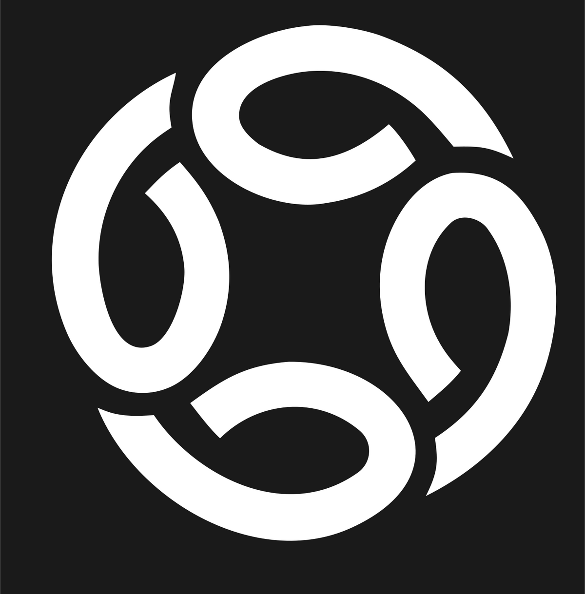 Monoline Spiral Football Crest #1a1a1a/#ffffff