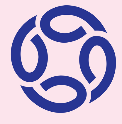 Monoline Spiral Football Crest #fce4ec/#283593
