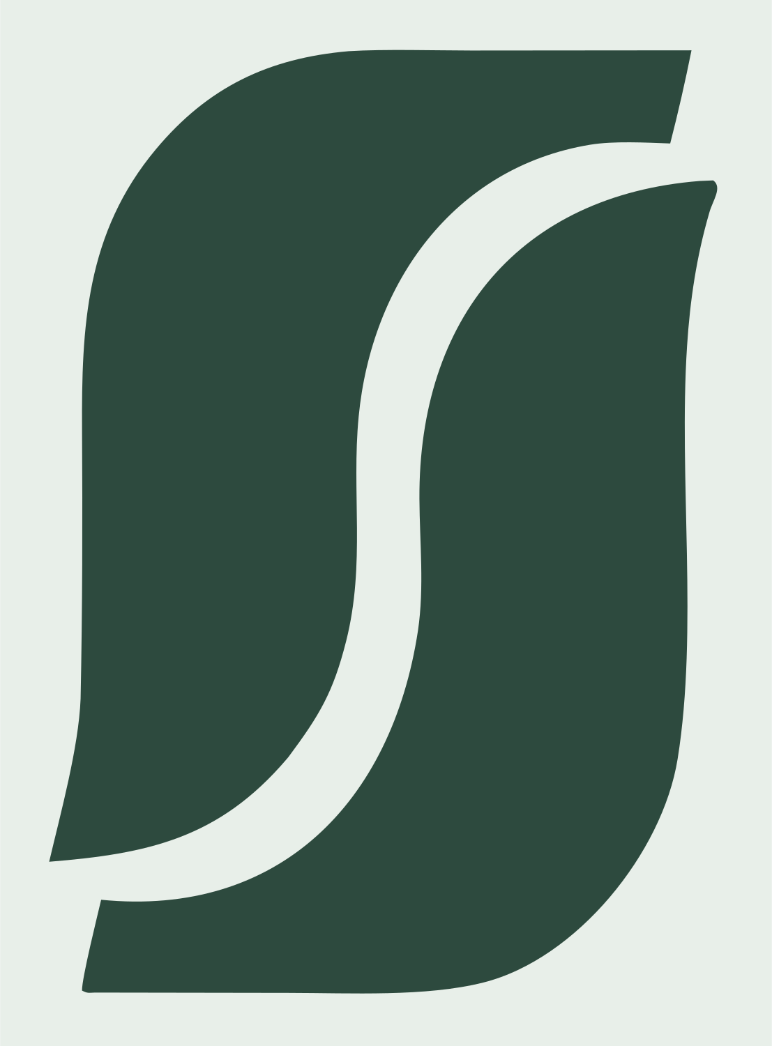 Monoline S Curve Football Mark #e8efe9/#2d4a3e