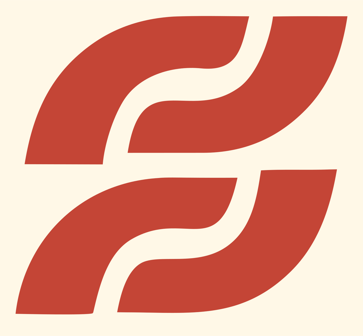 Monoline Double Curl Football Mark #fff8e7/#c44536