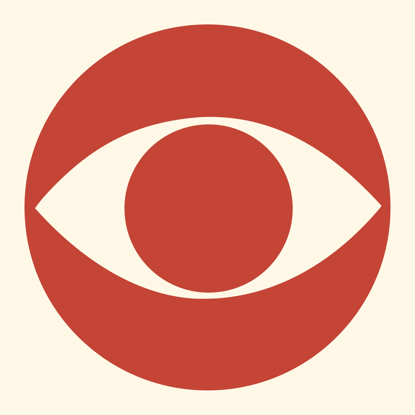 Negative Space Eye Circle Mark #fff8e7/#c44536