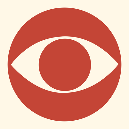 Negative Space Eye Circle Mark #fff8e7/#c44536