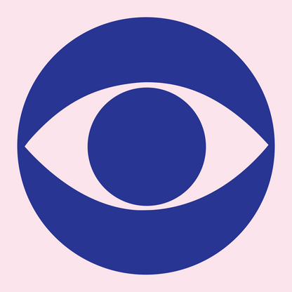 Negative Space Eye Circle Mark #fce4ec/#283593