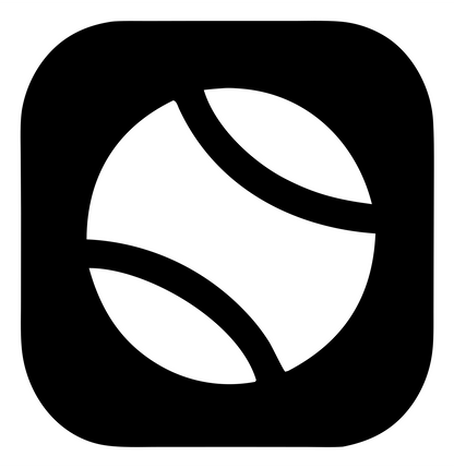 Negative Space Tennis Ball Badge #ffffff/#000000