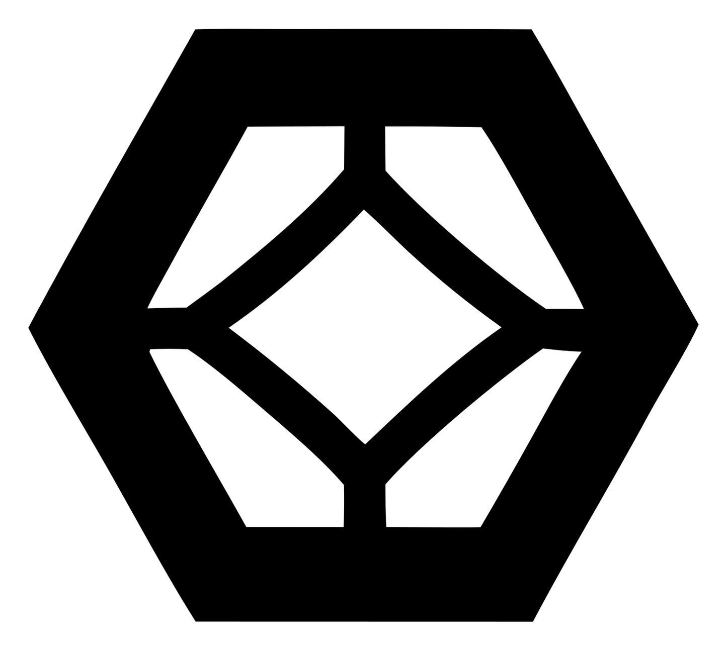 Negative Space Hexagon Diamond Emblem #ffffff/#000000