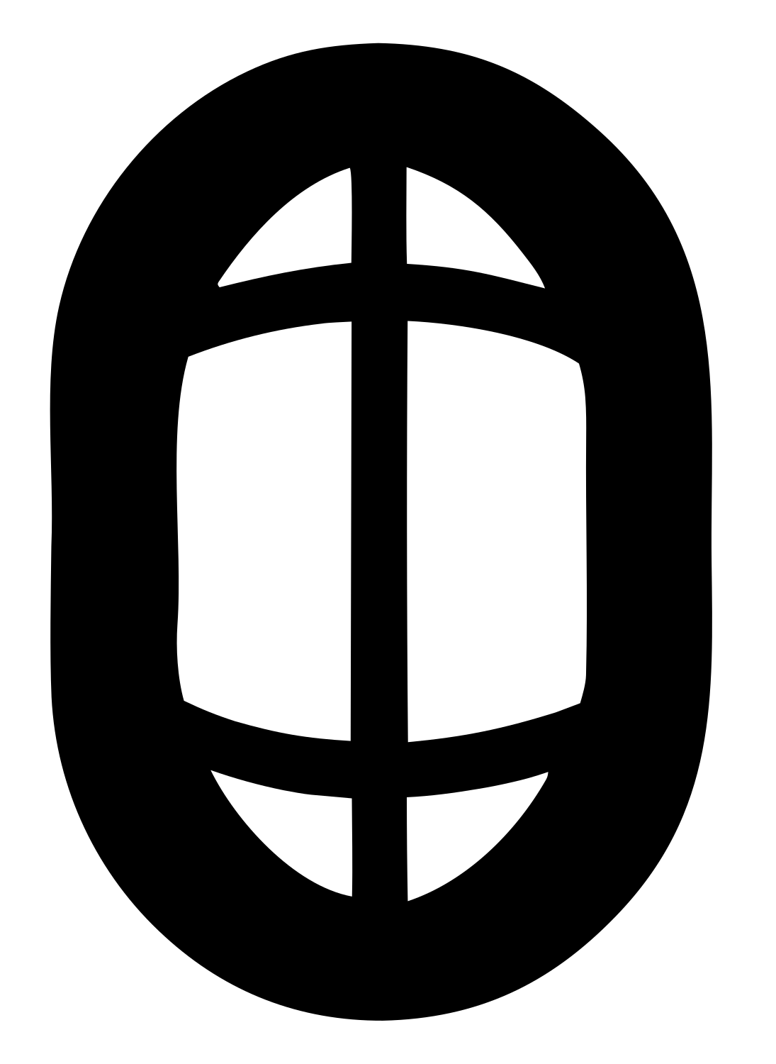 Negative Space Oval Grid Badge #ffffff/#000000