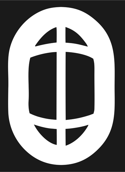 Negative Space Oval Grid Badge #1a1a1a/#ffffff