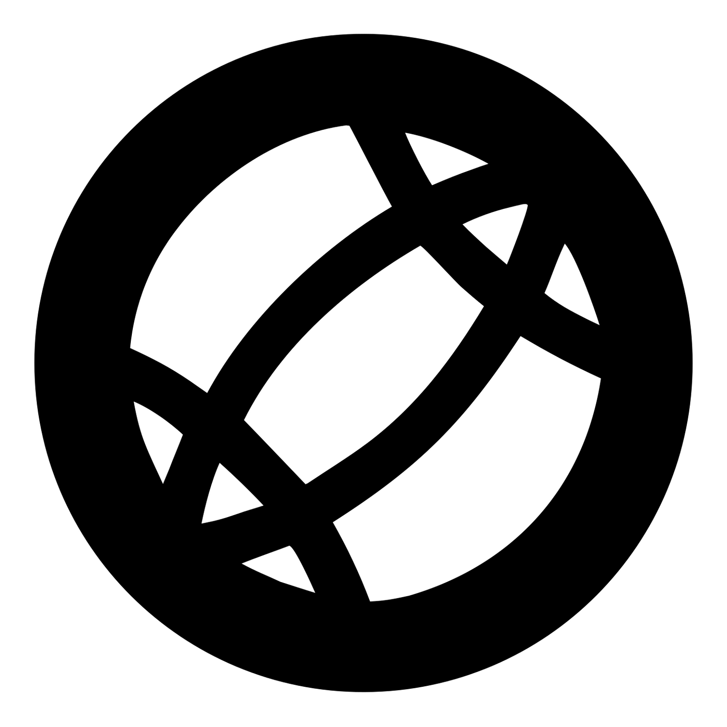 Negative Space Globe Football Badge #ffffff/#000000